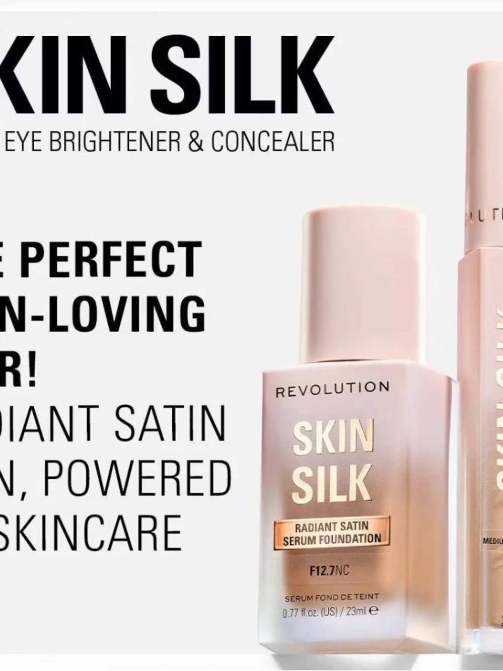 Revolution Skin Silk Under eye Brightener & Concealer, Set of 2, New/Sealed